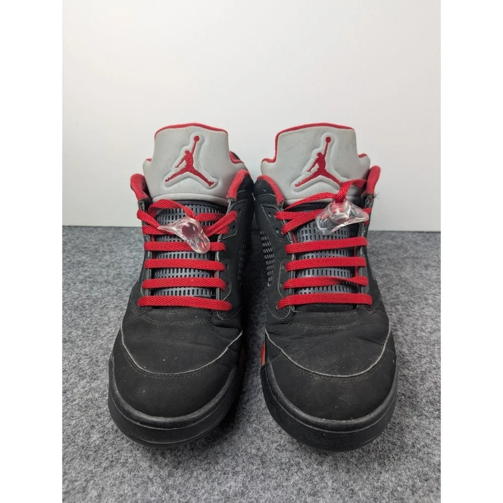 Air Jordan 5 Retro Low Alternate 90 Men's 12 819171-001 Black Gym Red Sneakers